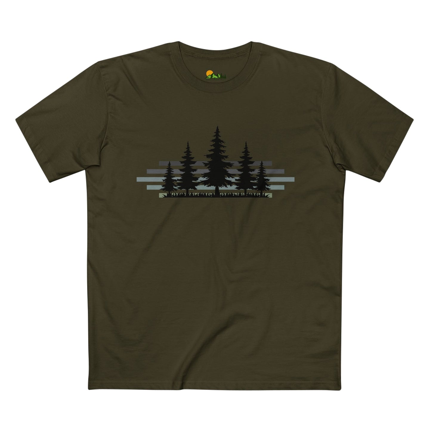 Forest Silhouette Tee — Pine Tree Graphic Shirt for Outdoor Lovers