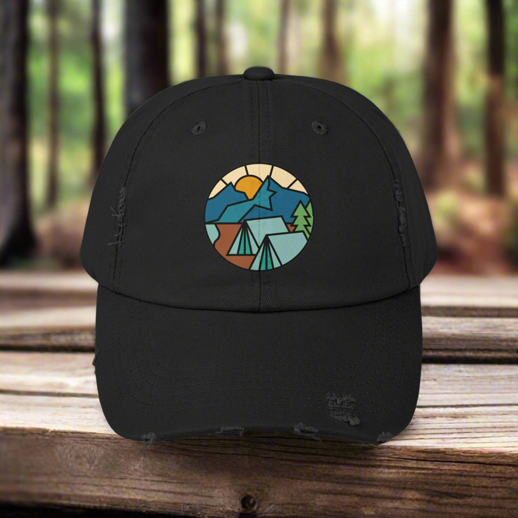 Let's Camp - Distressed Cap