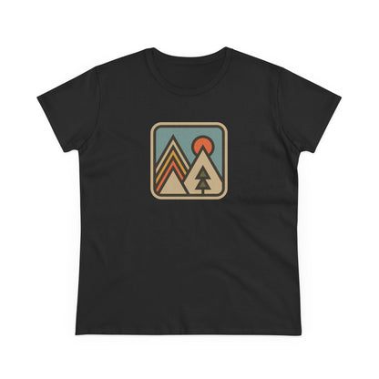 Pinetree Retro Mountain Graphic Tee — Women's Adventure Nature T-Shirt