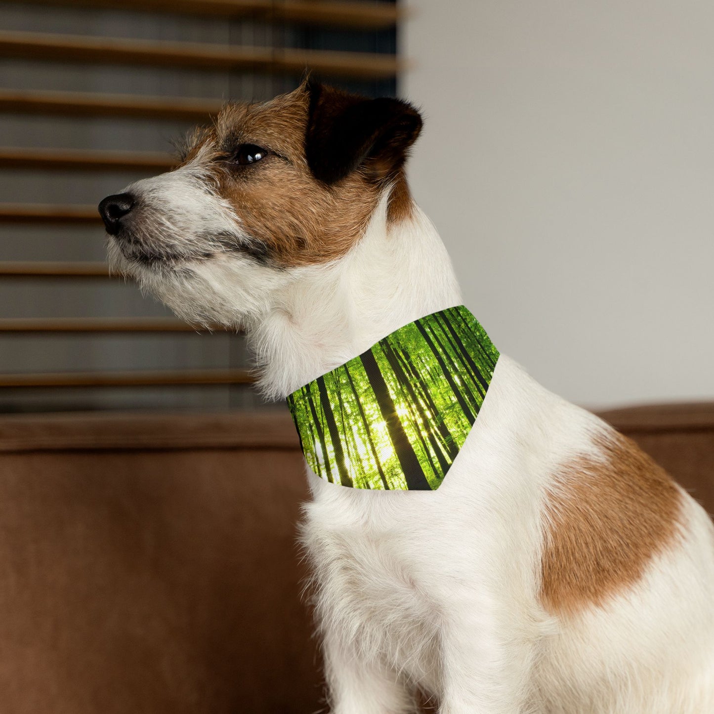 Pet Bandana Collar - Green Forest Design