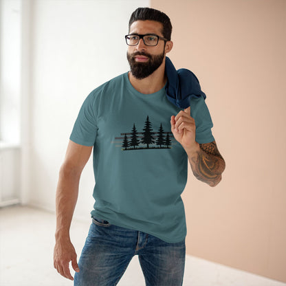 Forest Silhouette Tee — Pine Tree Graphic Shirt for Outdoor Lovers