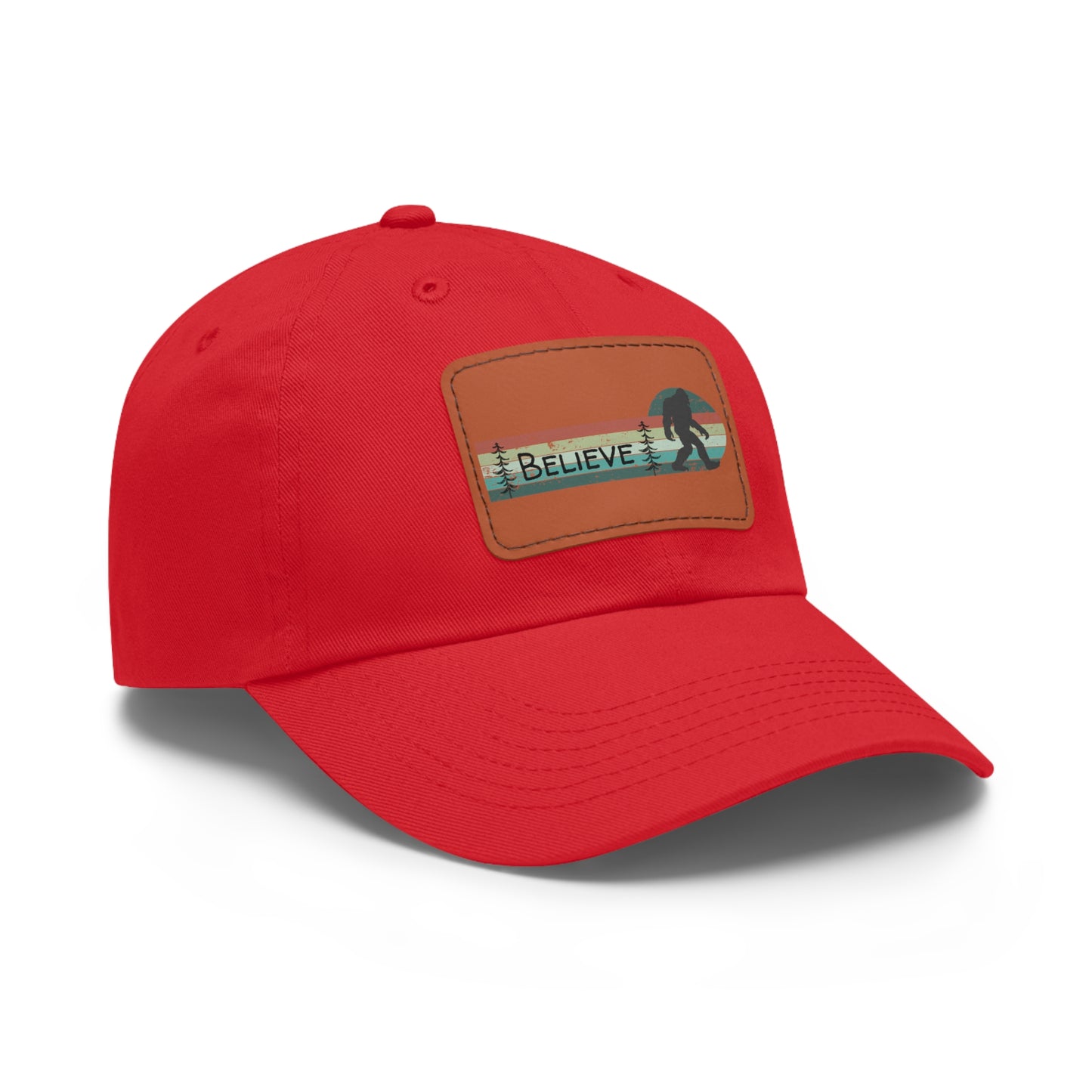 Bigfoot Believe - Hat with Leather Rectangle Patch