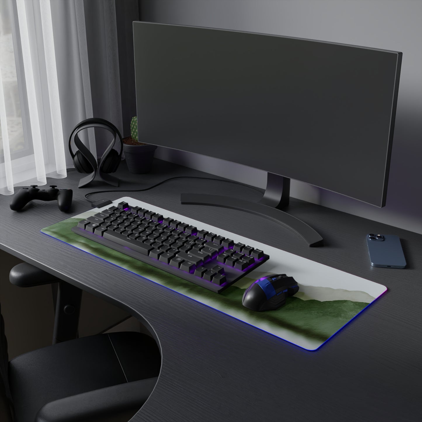 Hazy Mountain LED Gaming Mouse Pad