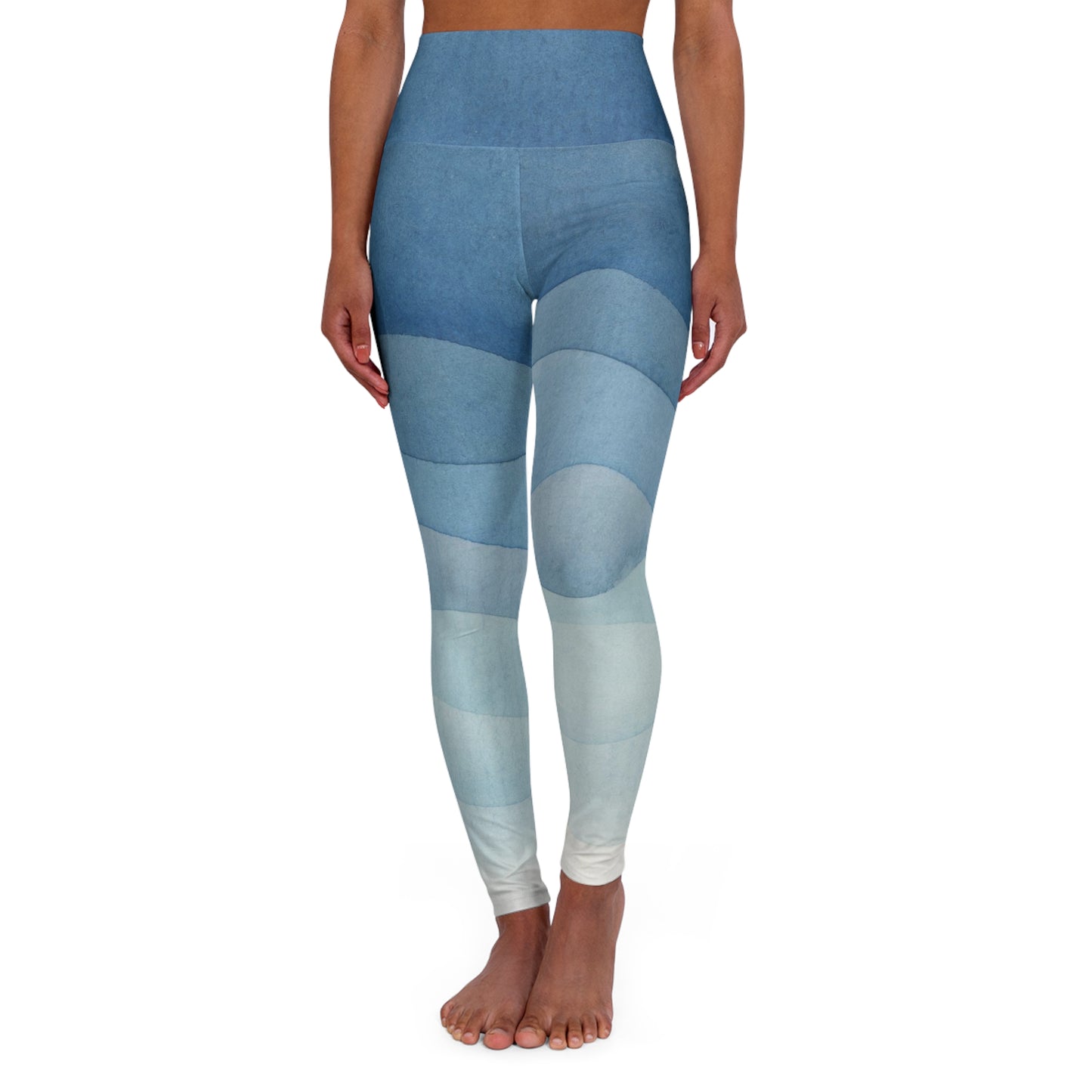 Blue Water High Waisted Yoga Leggings