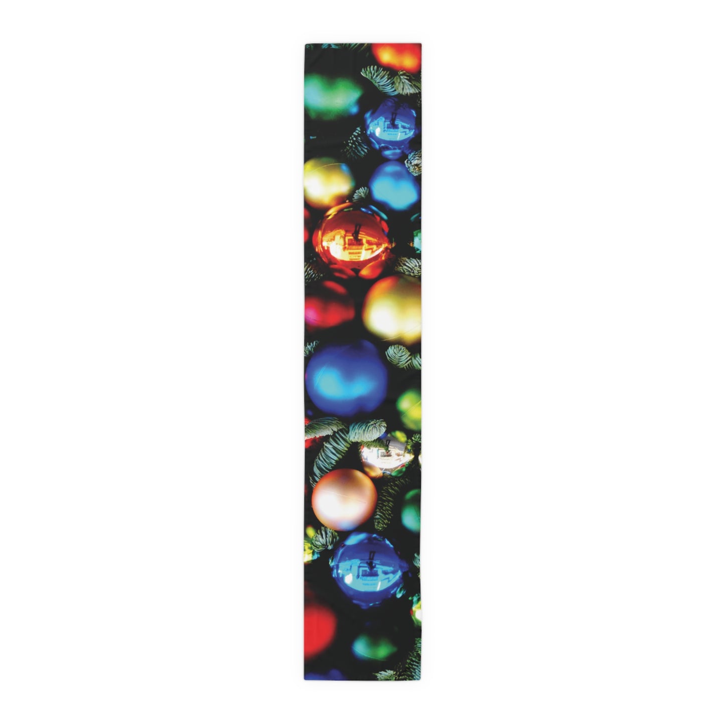 Christmas Balls and Pine Table Runner