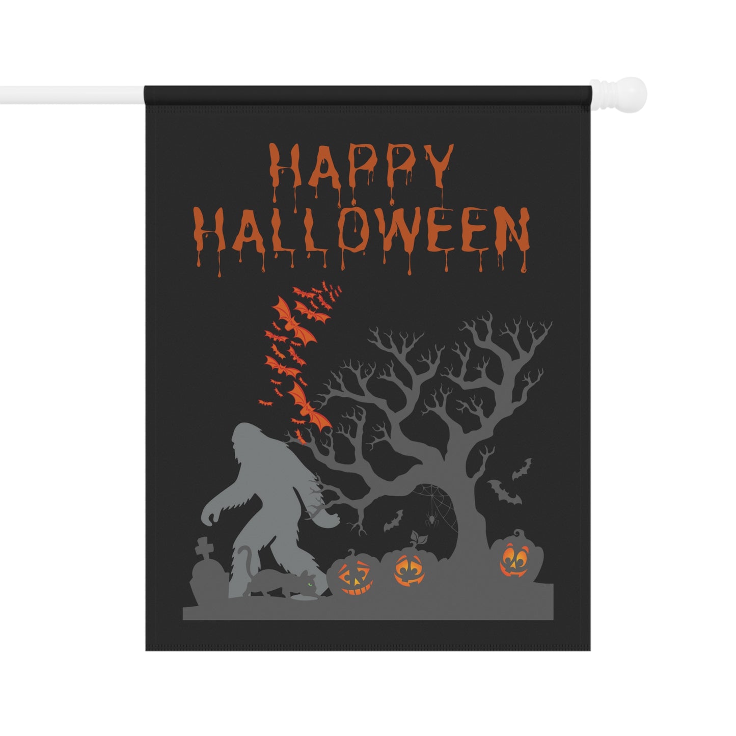 Happy Halloween Spooky Bigfoot - Garden & House Banner