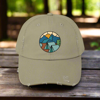 Let's Camp - Distressed Cap