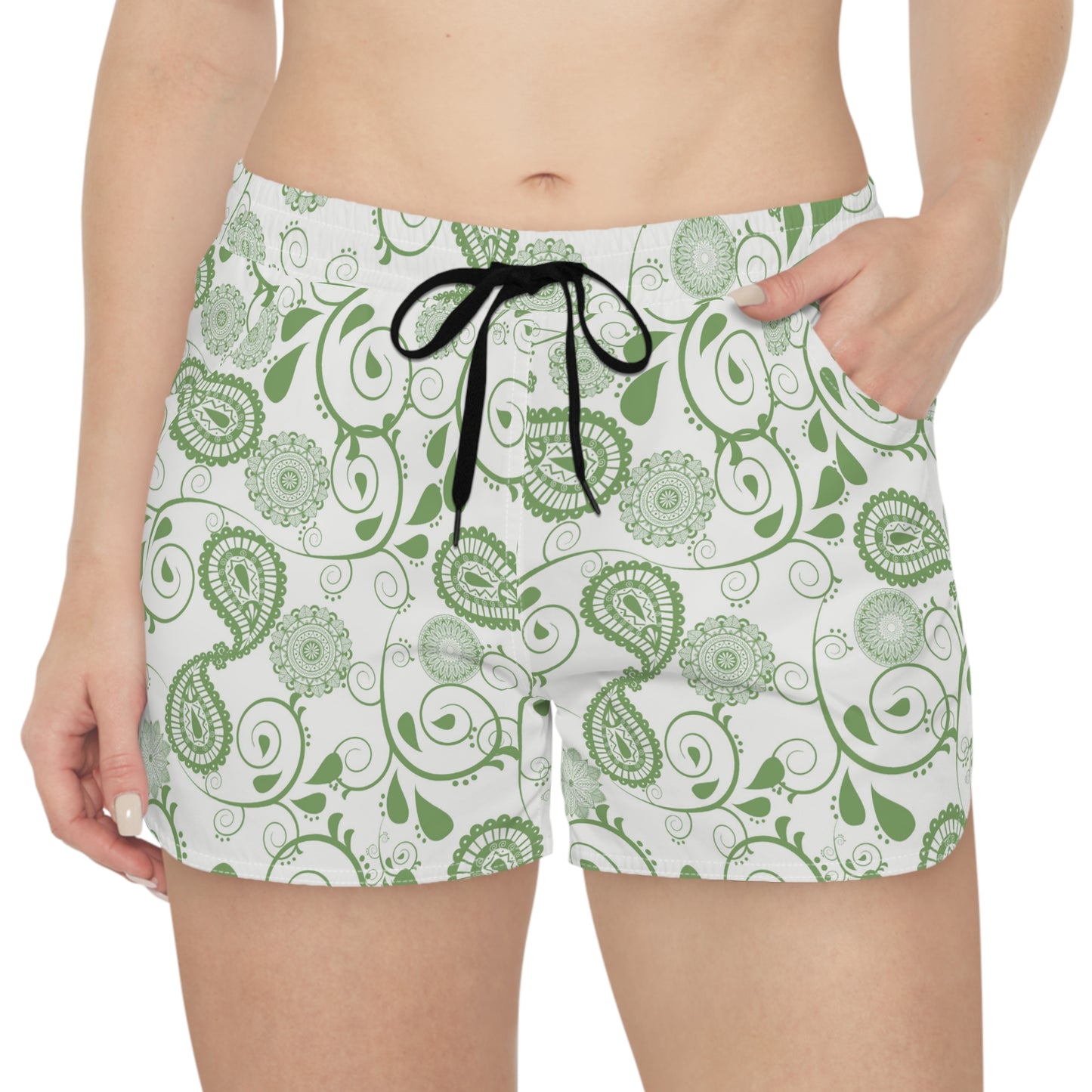 Green Paisley Women's Casual Shorts