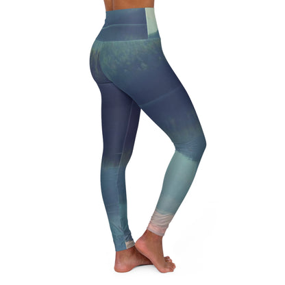 Mountain Blue High Waisted Yoga Leggings