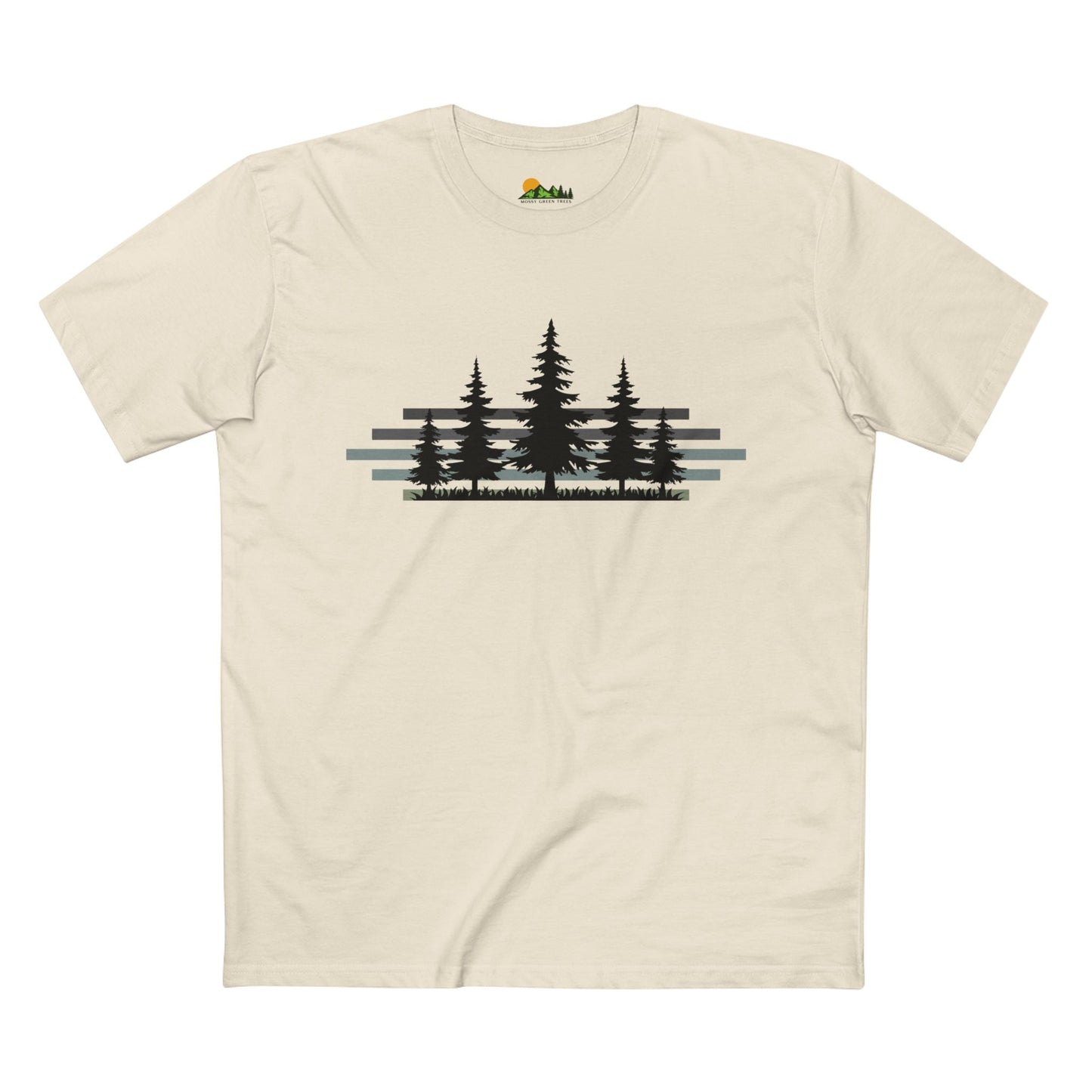 Forest Silhouette Tee — Pine Tree Graphic Shirt for Outdoor Lovers