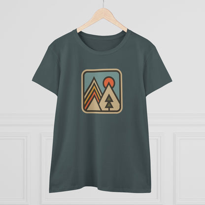 Pinetree Retro Mountain Graphic Tee — Women's Adventure Nature T-Shirt