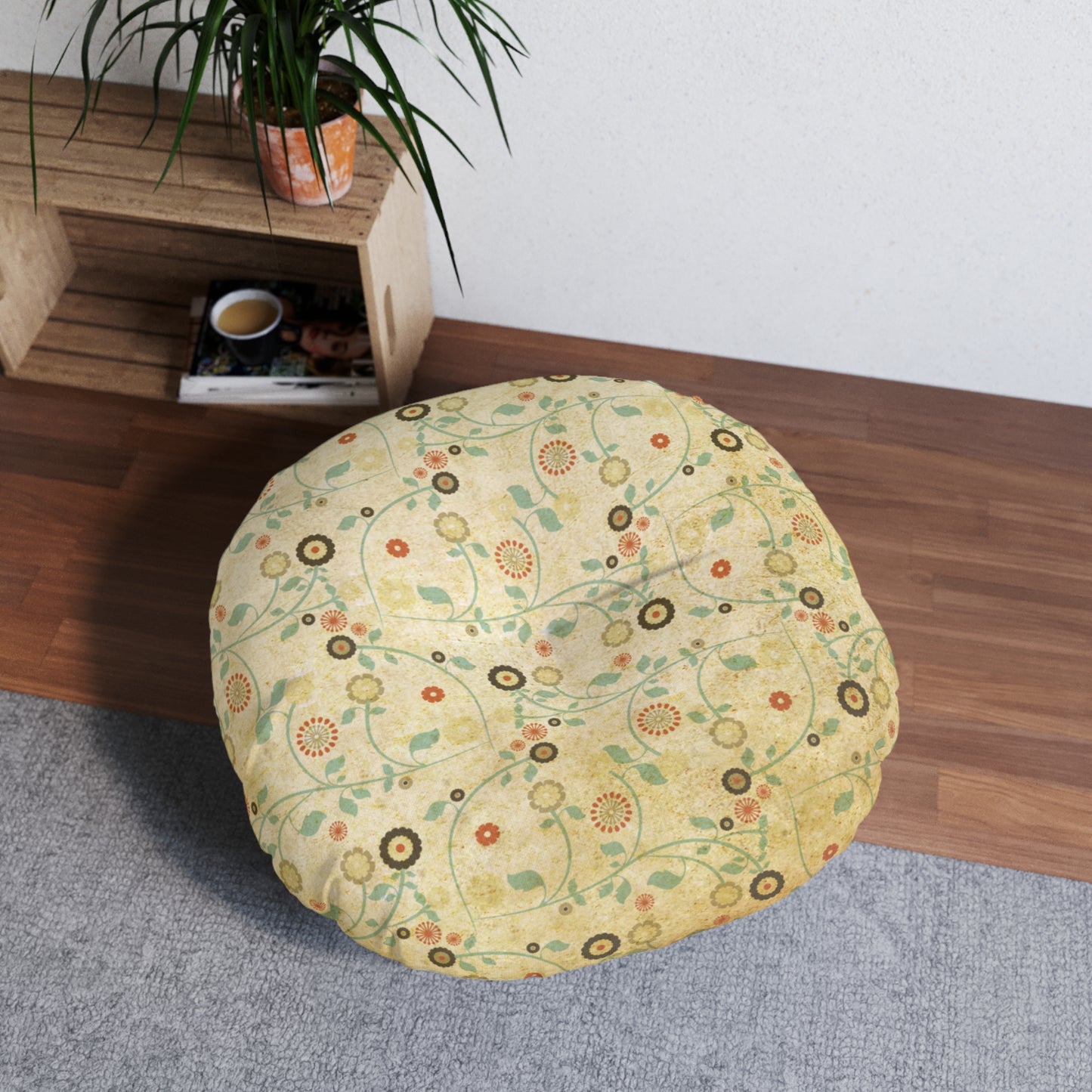 Vintage Days Tufted Floor Pillow, Round