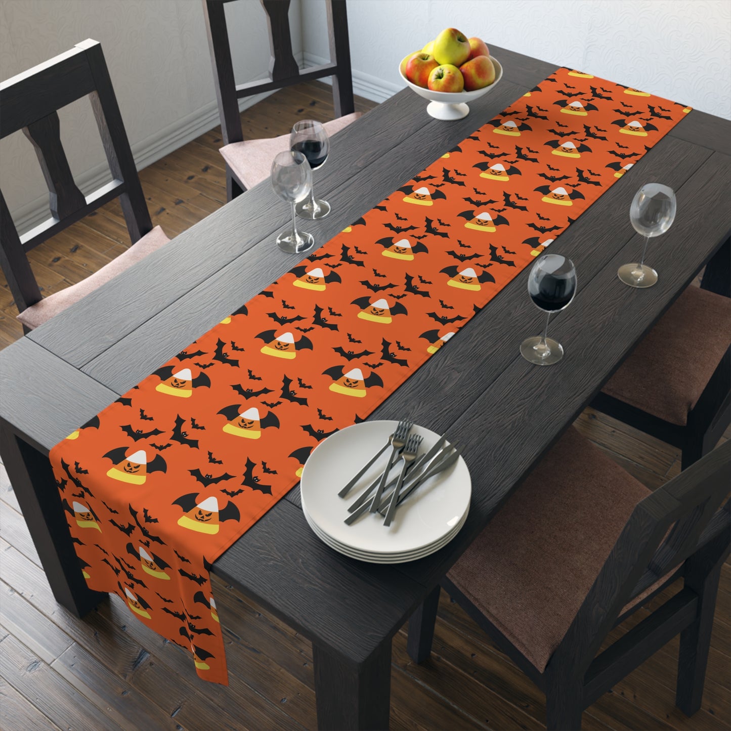 Candy Corn Bat Attack - Table Runner