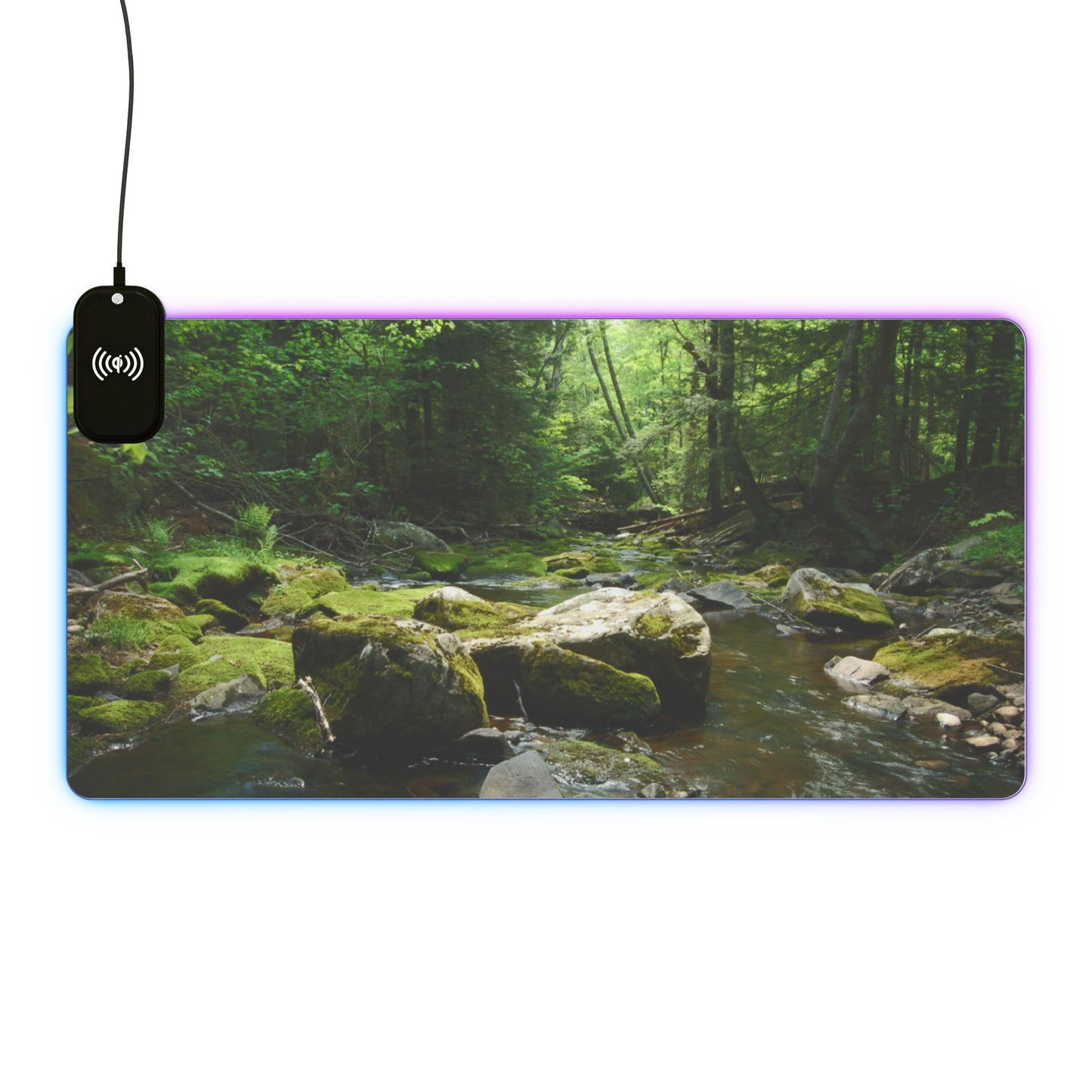 Walk In The Woods LED Gaming Mouse Pad, Wireless Charging