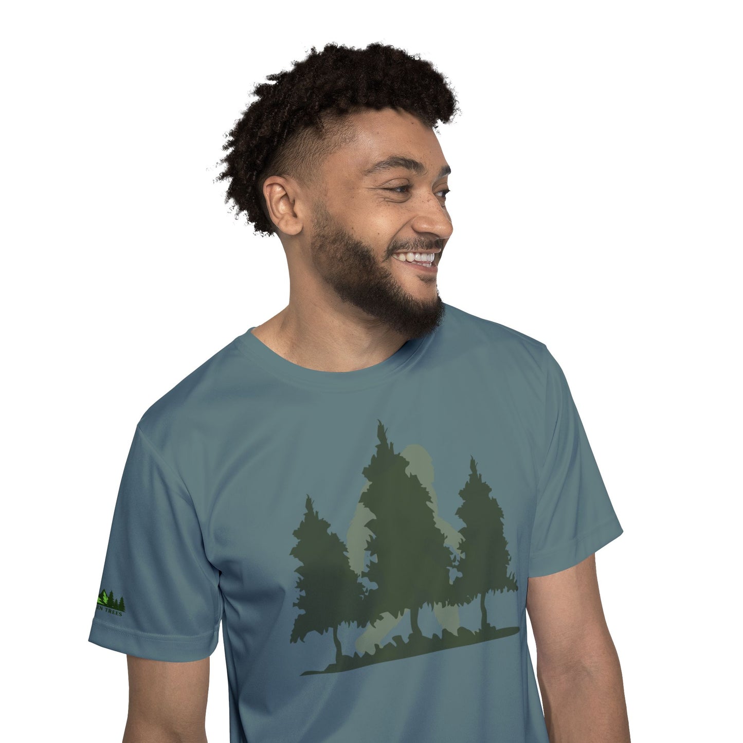 Men's Bigfoot Forest Graphic Sports Jersey — Outdoor Tee for Hiking & Camping