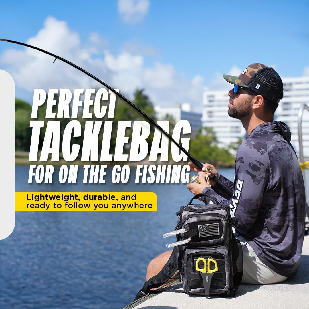 Beyond Fishing Tackle Backpack- the Voyager Tactical Fishing Storage Bag - Lightweight & Compact Bag for Fishing