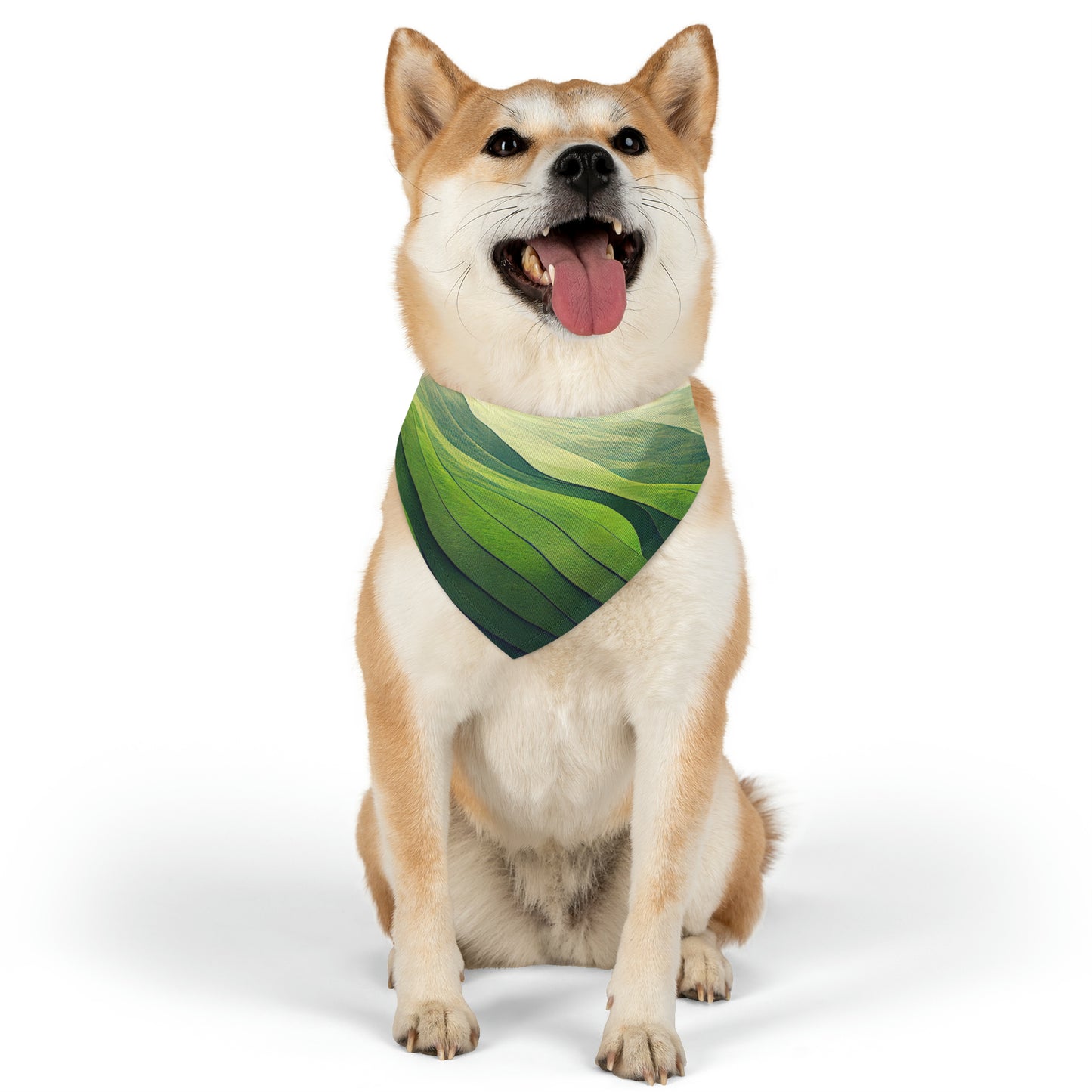 Green Waves Pet Bandana Collar