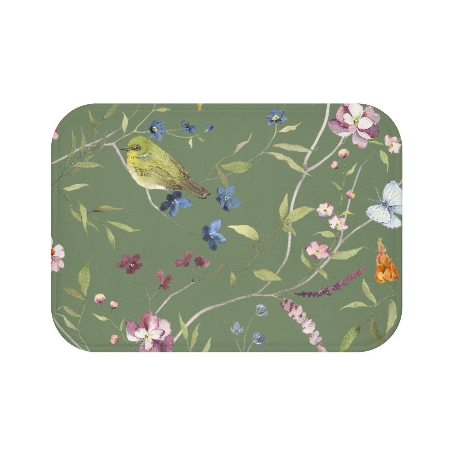 Green Bird Bath Mat