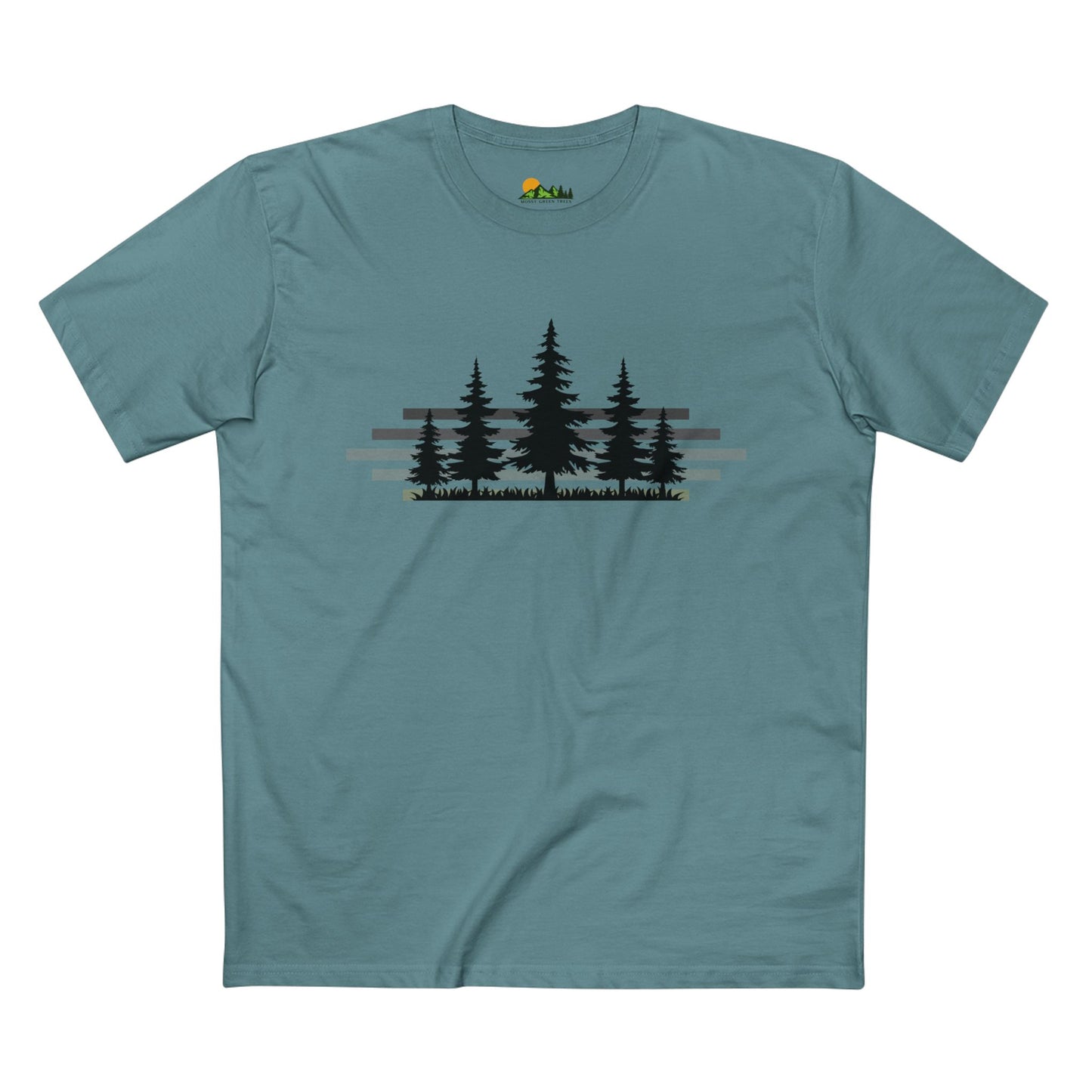 Forest Silhouette Tee — Pine Tree Graphic Shirt for Outdoor Lovers