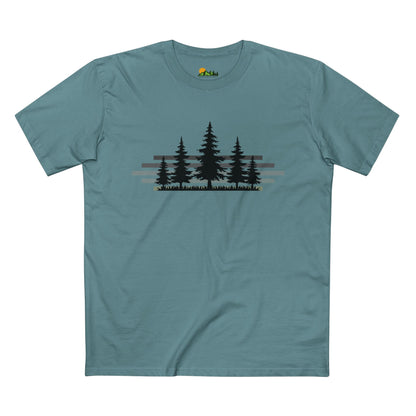 Forest Silhouette Tee — Pine Tree Graphic Shirt for Outdoor Lovers