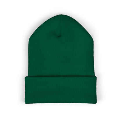 Bigfoot Mountain Embroidered Sunset Beanie — Classic Cuffed Knit Hat