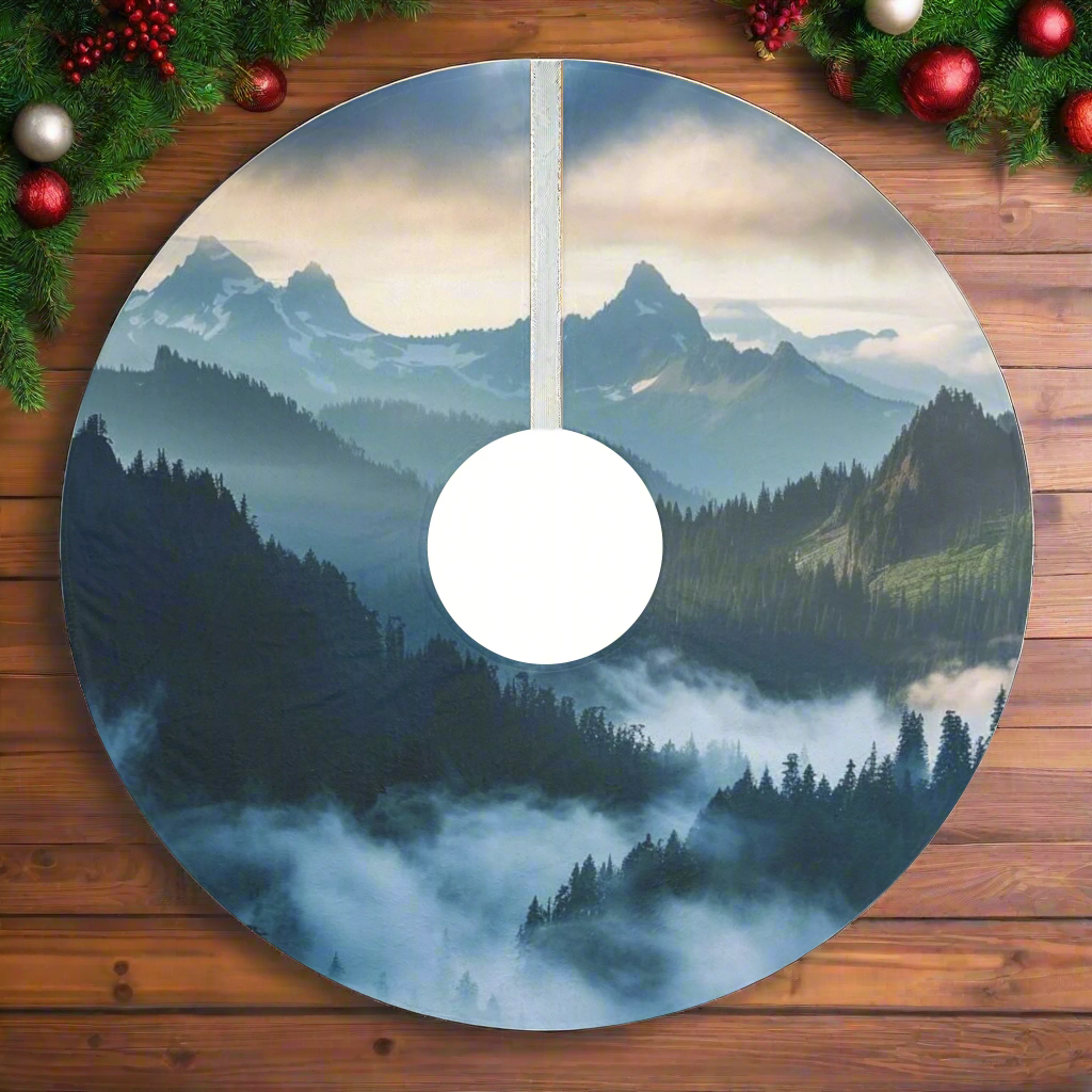 Foggy Mountain Christmas Tree Skirt