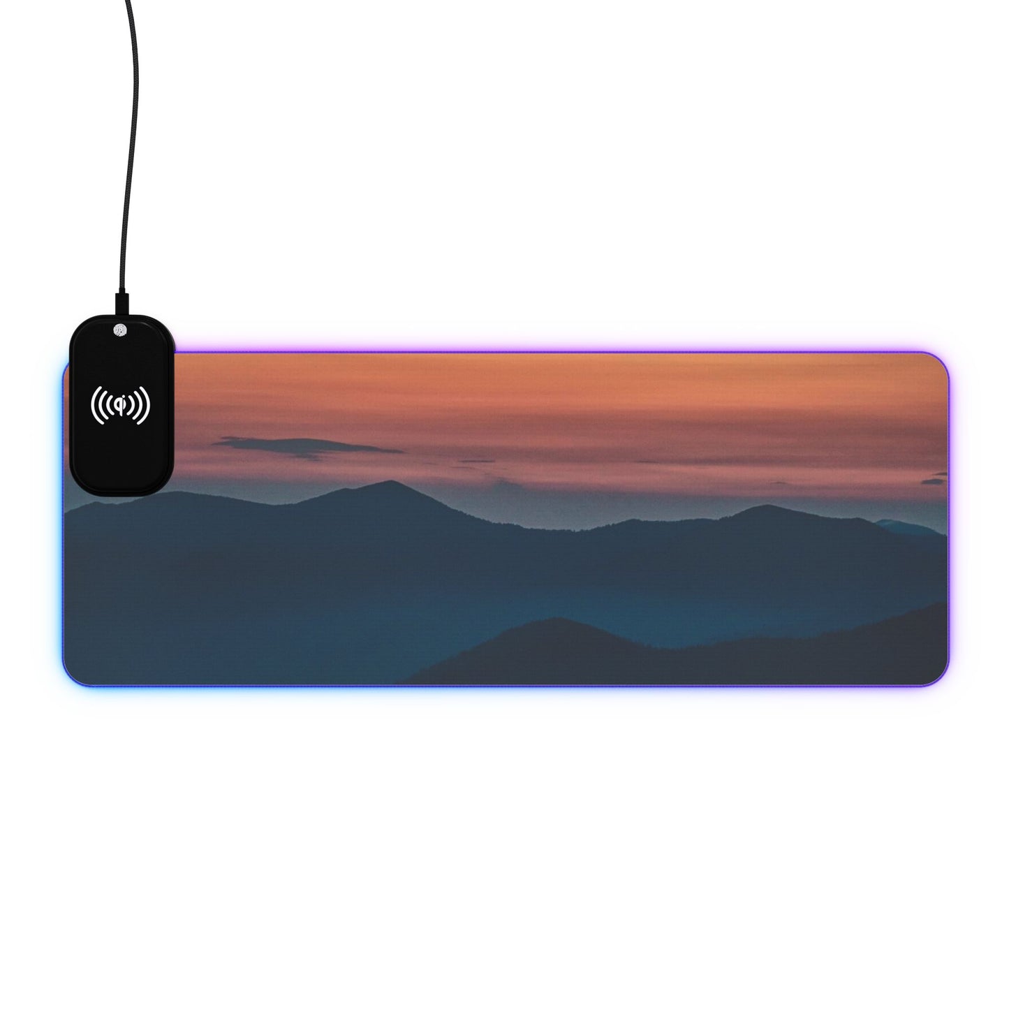 Mountain Horizon LED Gaming Mouse Pad, Wireless Charging