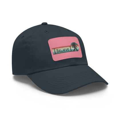 Bigfoot Believe - Hat with Leather Rectangle Patch