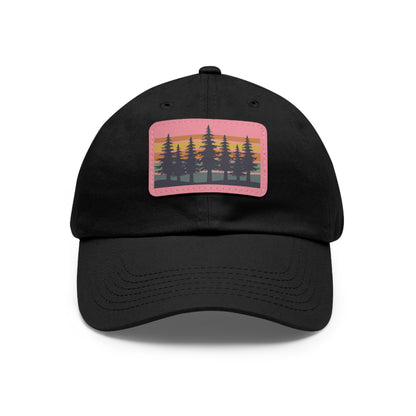 Sunset Pine Forest Cap - Leather Patch Hat