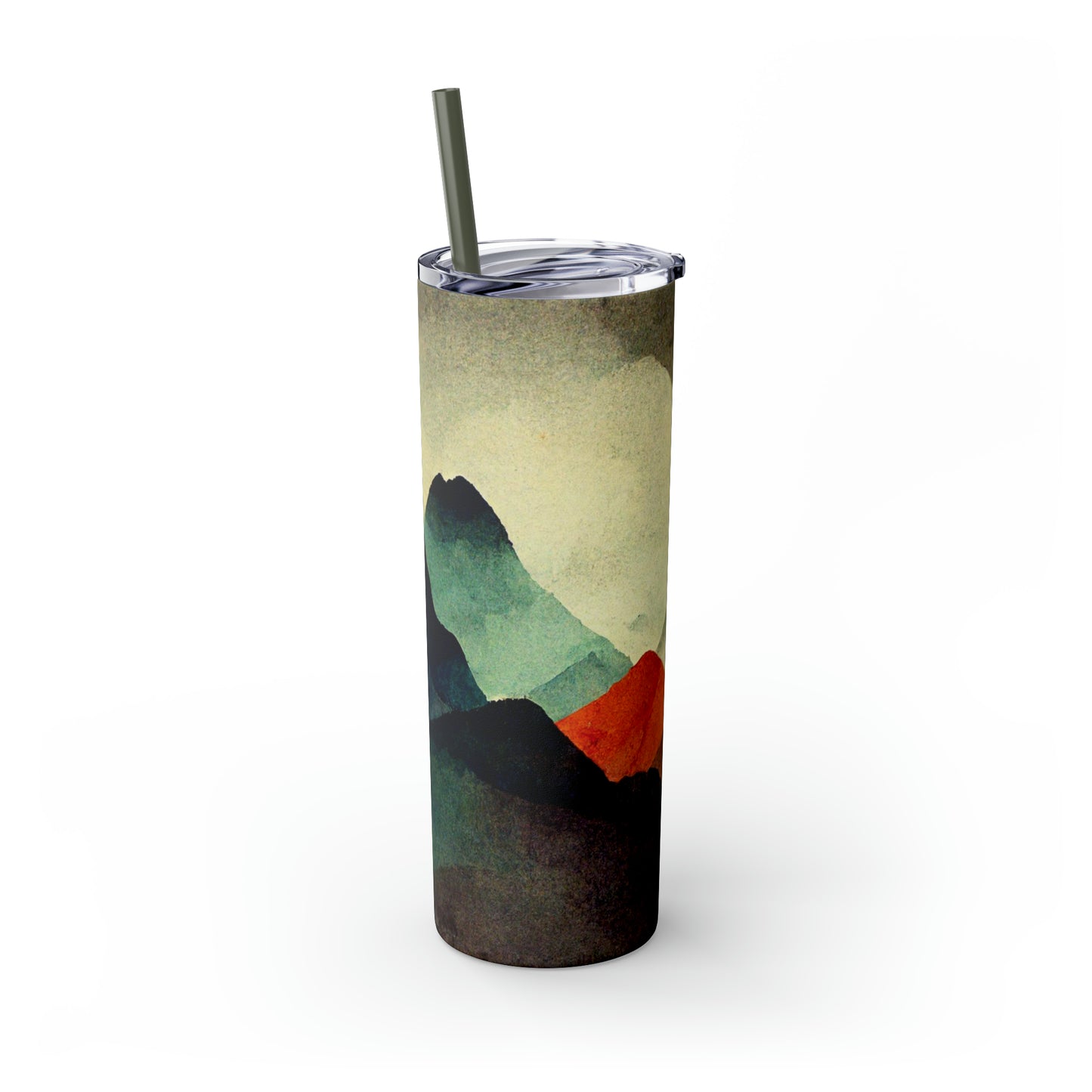 Mountain Mosaic Skinny Tumbler with Straw, 20oz