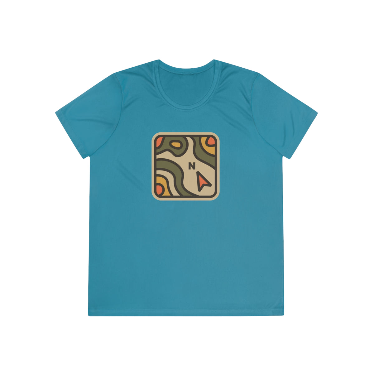 Topographic Map Compass Tee | Hiking Adventure outdoors navigation shirt