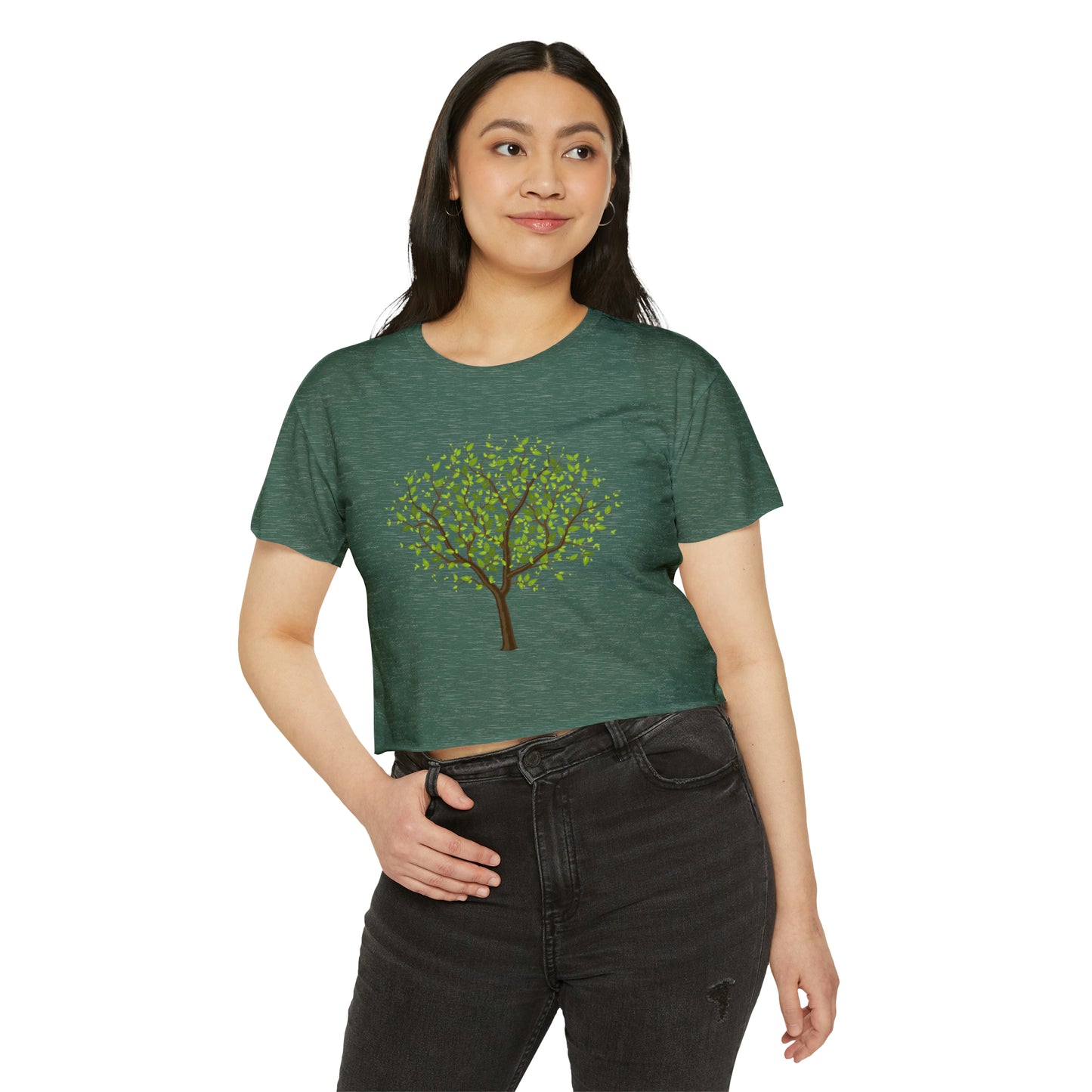 Leafy Green Tree Women's Festival Crop Top