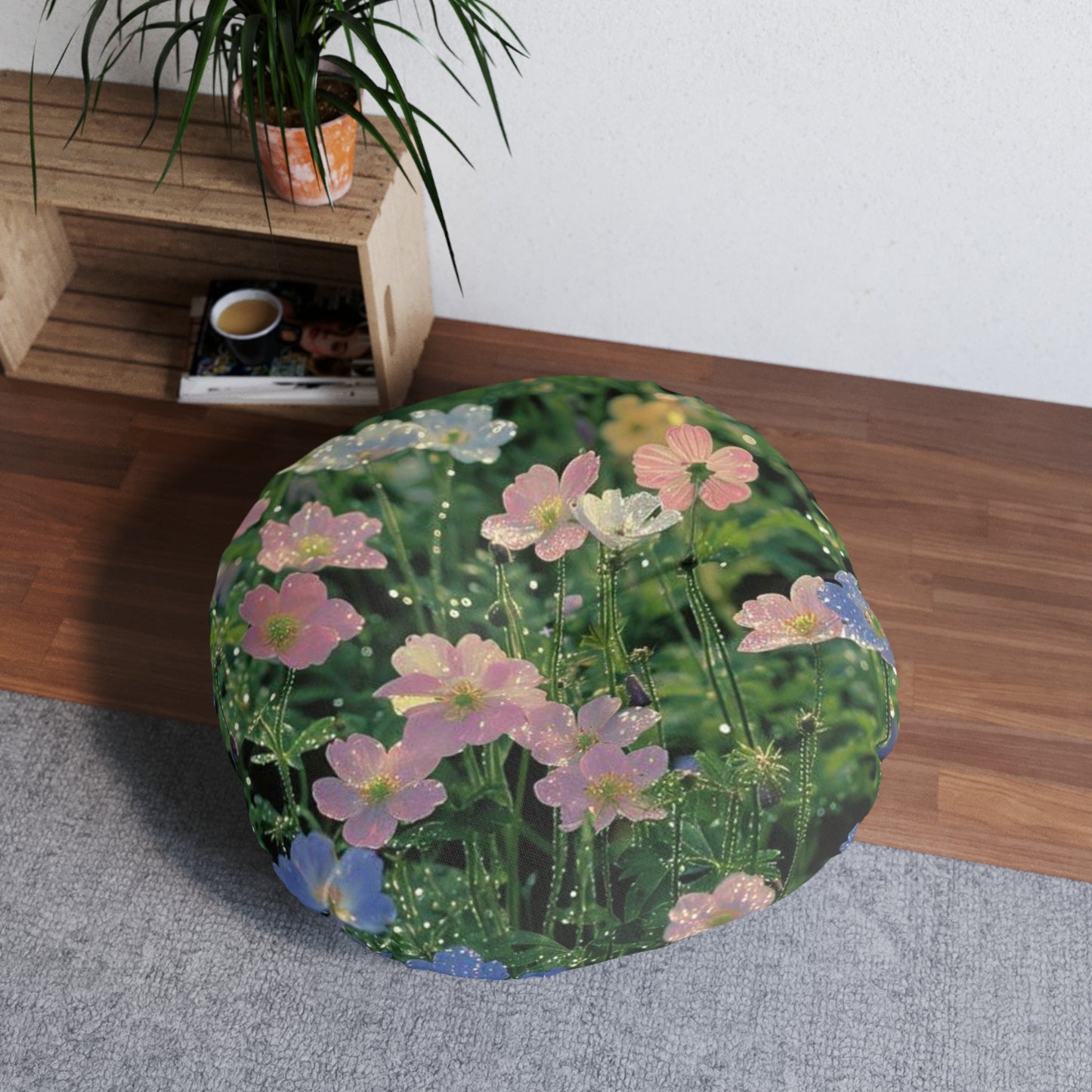 Petals Tufted Floor Pillow, Round