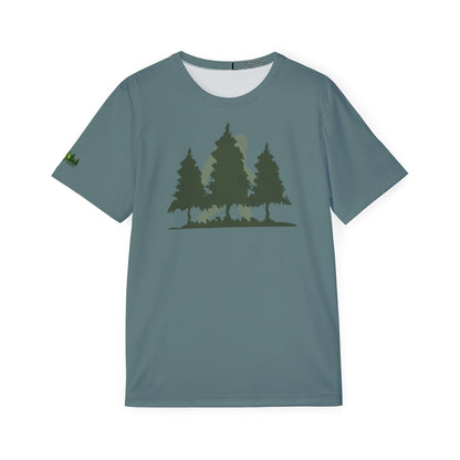 Men's Bigfoot Forest Graphic Sports Jersey — Outdoor Tee for Hiking & Camping