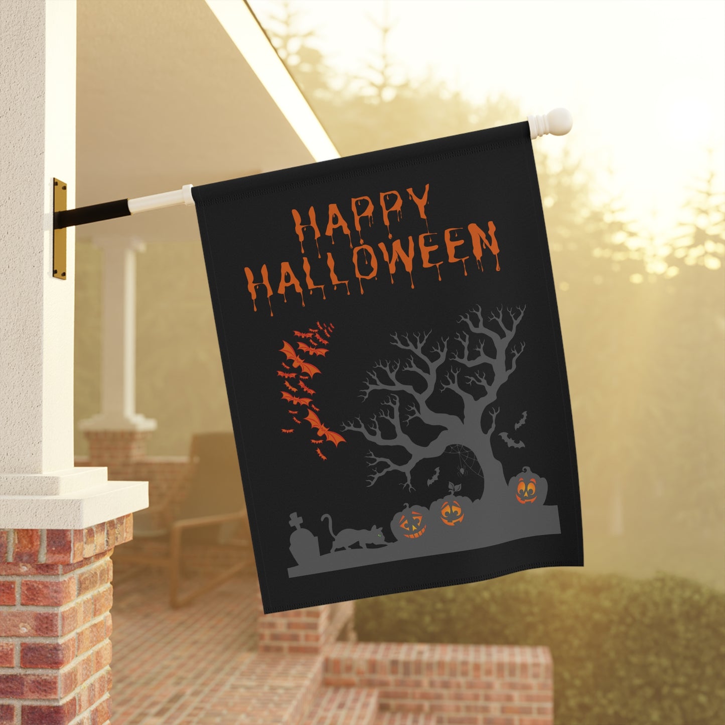 Happy Halloween Spooky Pumpkin - Garden & House Banner