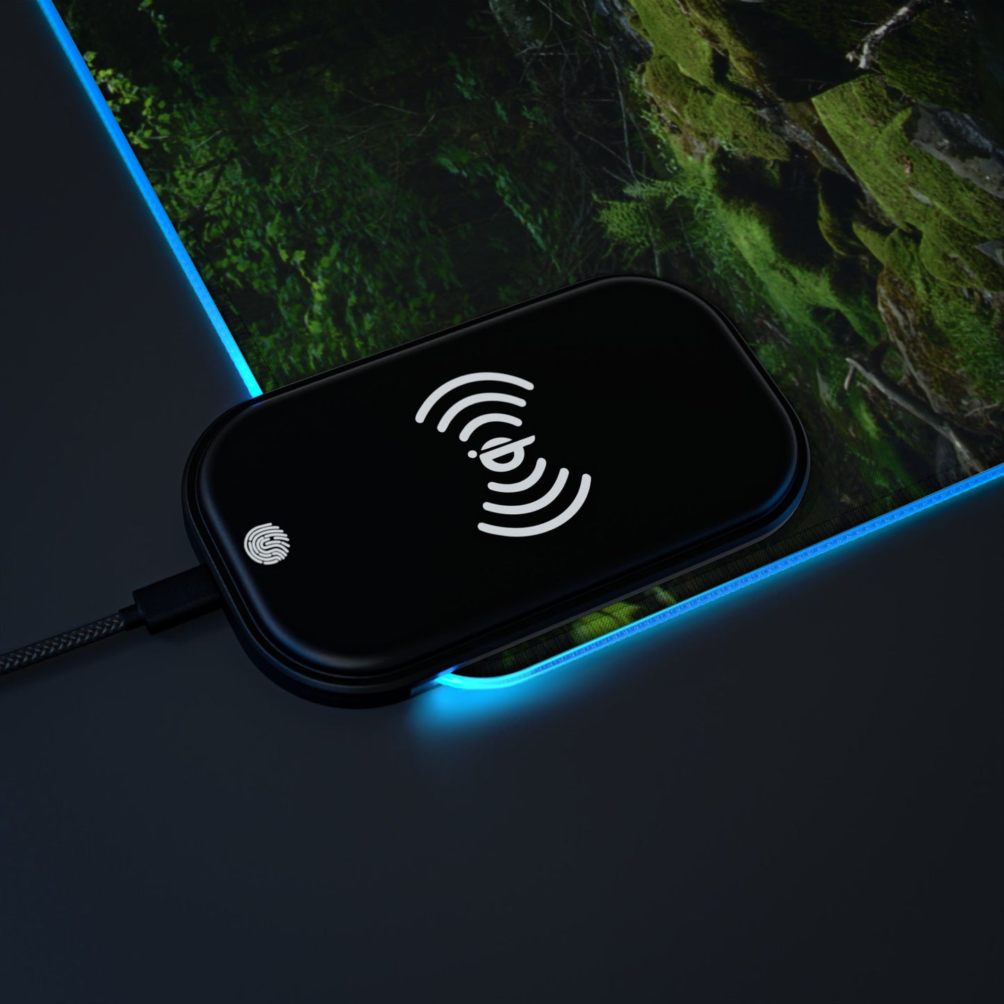 Walk In The Woods LED Gaming Mouse Pad, Wireless Charging