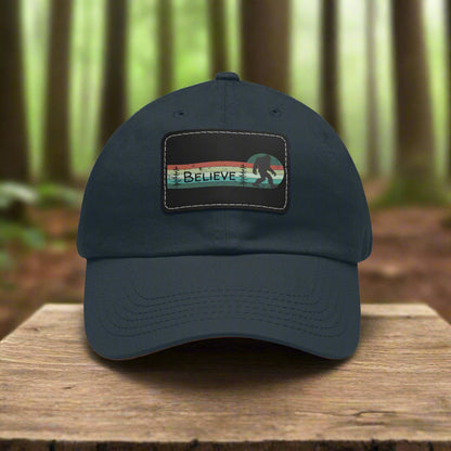 Bigfoot Believe - Hat with Leather Rectangle Patch