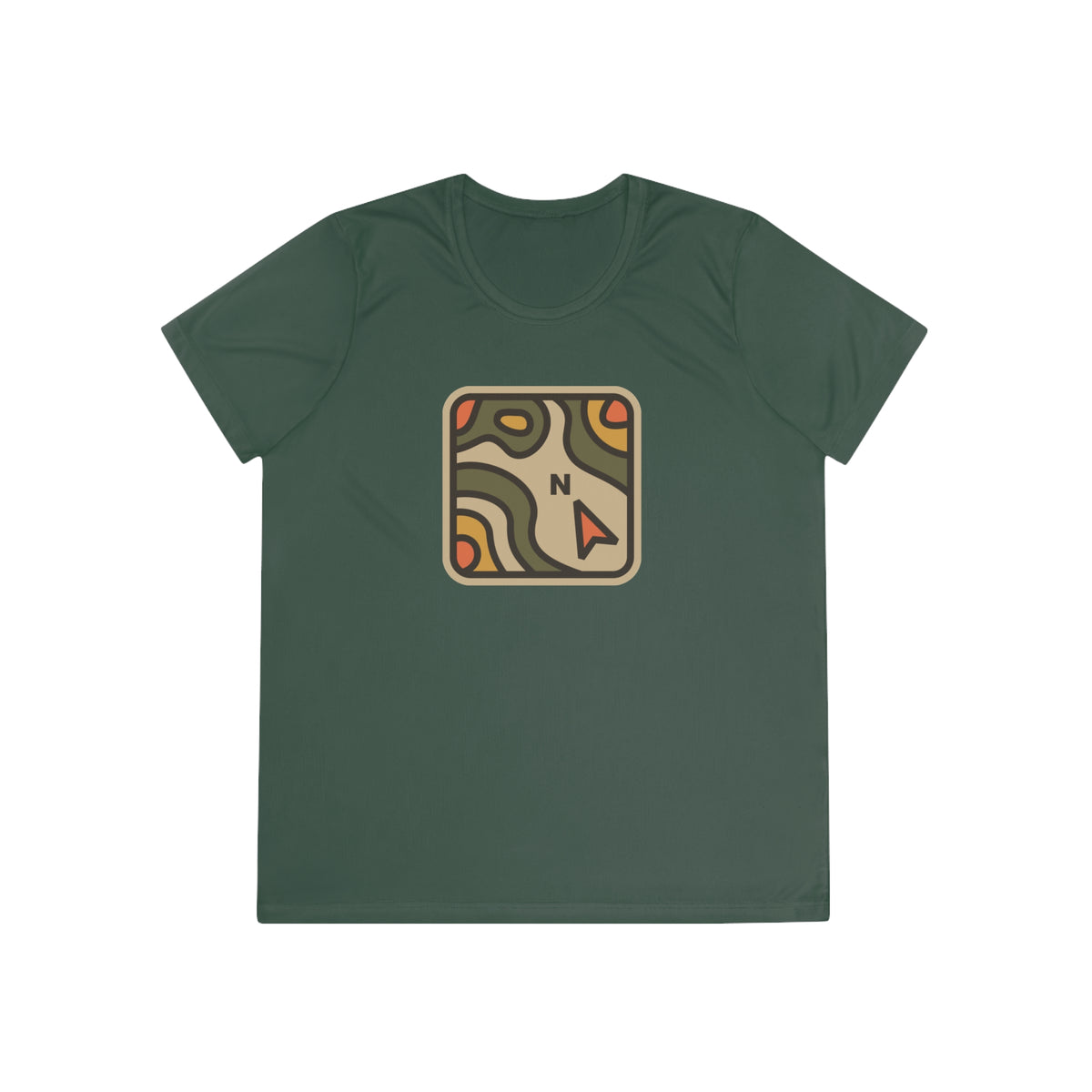 Topographic Map Compass Tee | Hiking Adventure outdoors navigation shirt