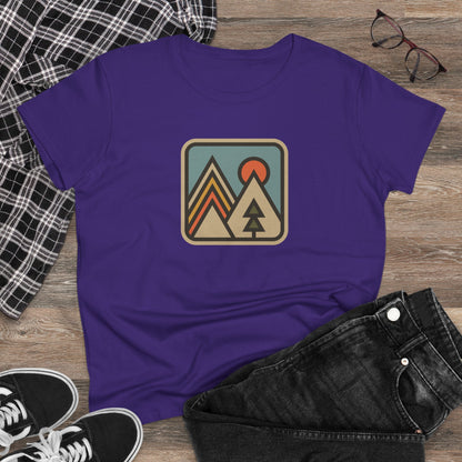 Pinetree Retro Mountain Graphic Tee — Women's Adventure Nature T-Shirt