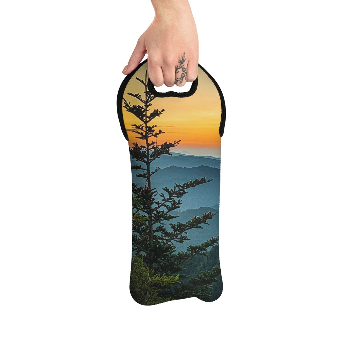 Sunrise Forest - Wine Tote Bag