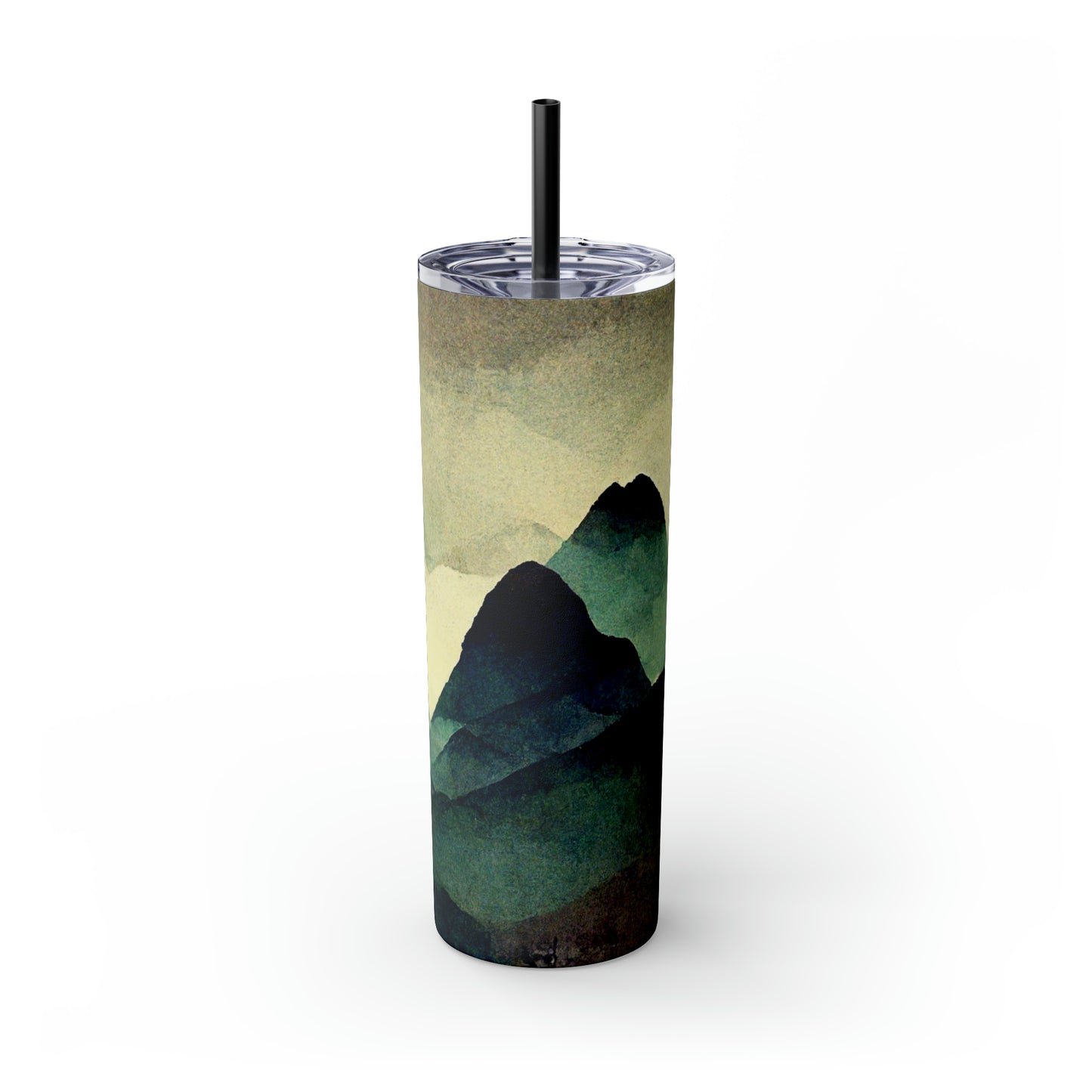 Mountain Mosaic Skinny Tumbler with Straw, 20oz