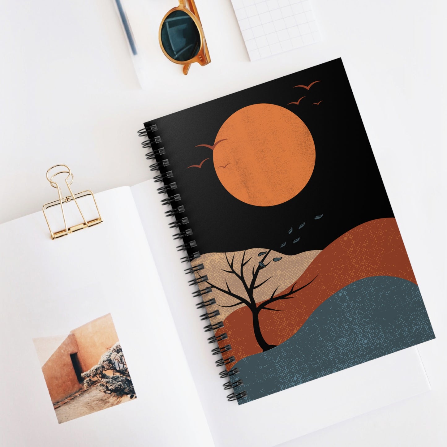 Orange Sunset Spiral Notebook - Ruled Line