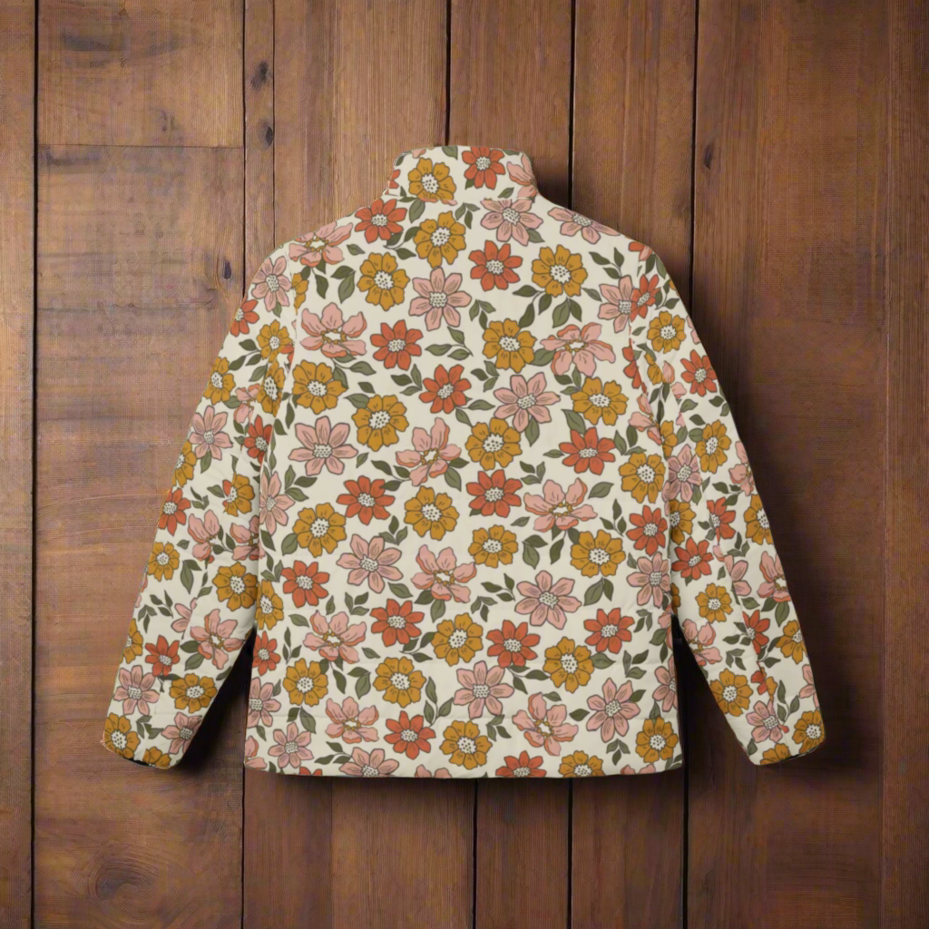 Aged Flowers Puffer Jacket