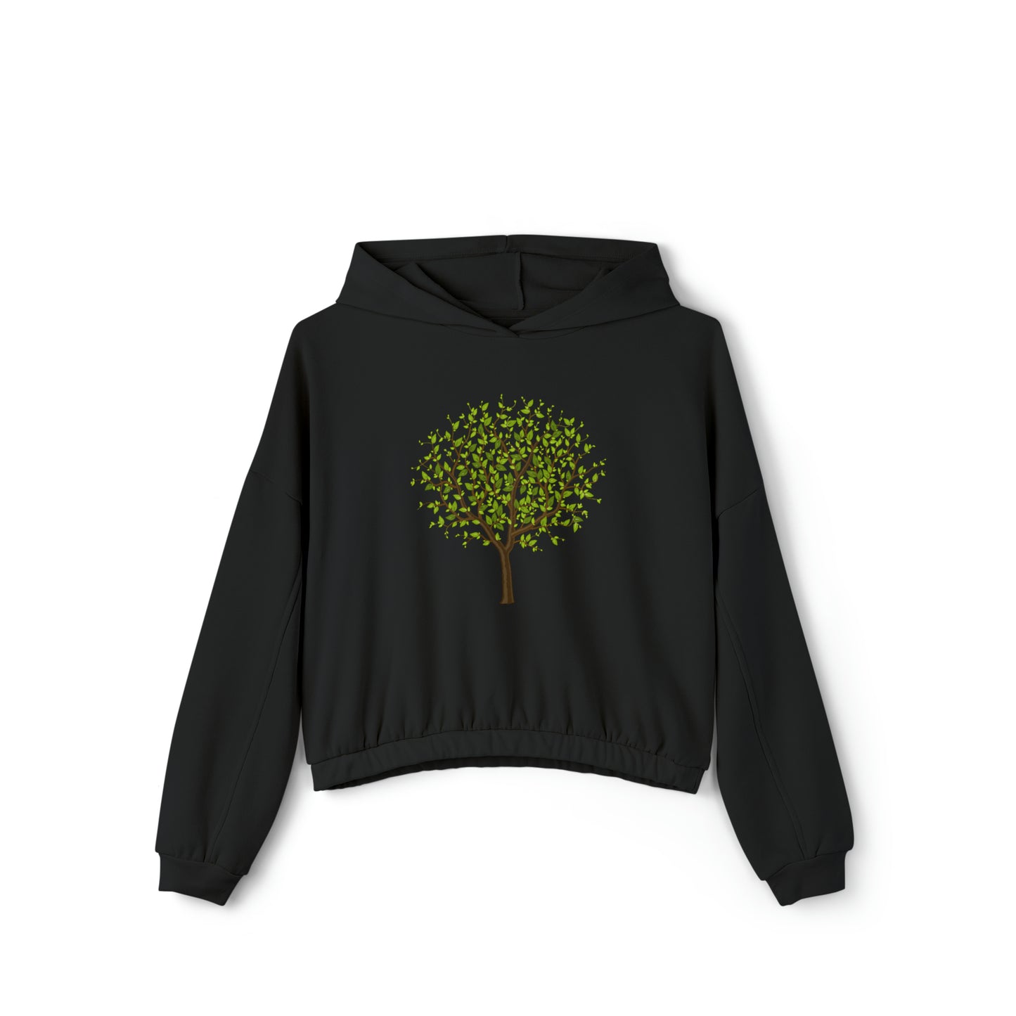 Leafy Green Tree - Women's Cinched Bottom Hoodie