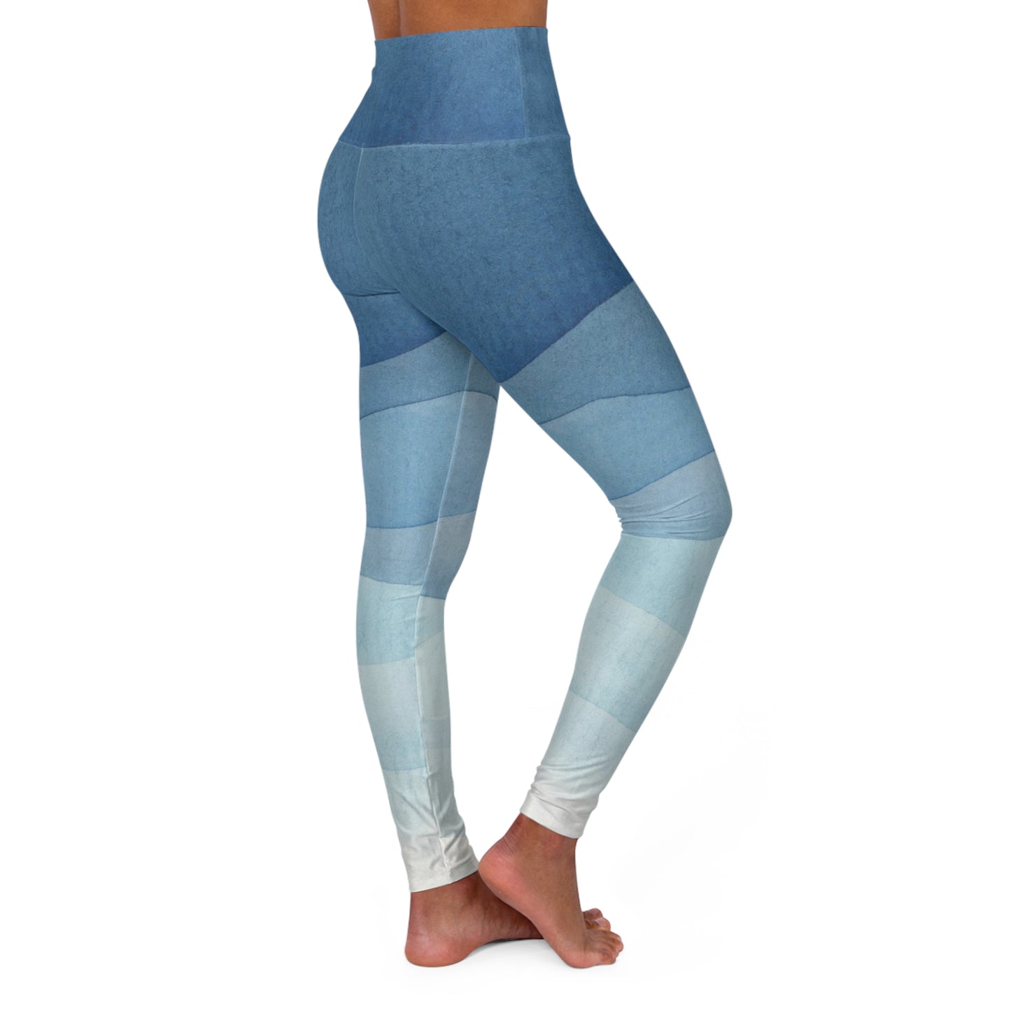 Blue Water High Waisted Yoga Leggings