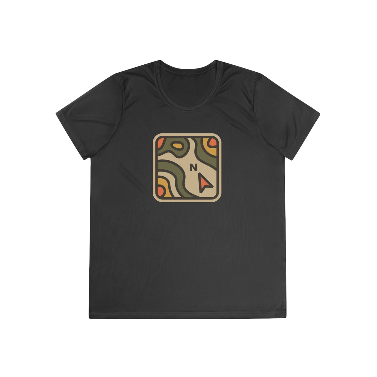 Topographic Map Compass Tee | Hiking Adventure outdoors navigation shirt