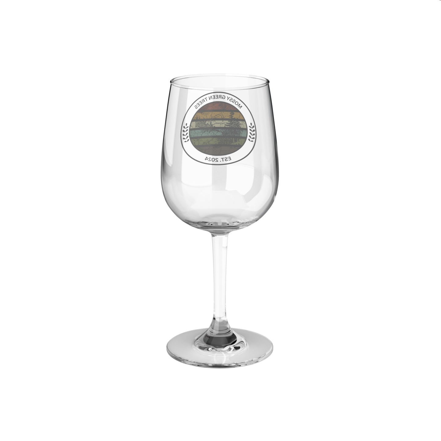 Mossy Green Trees Wine Glass, 12oz