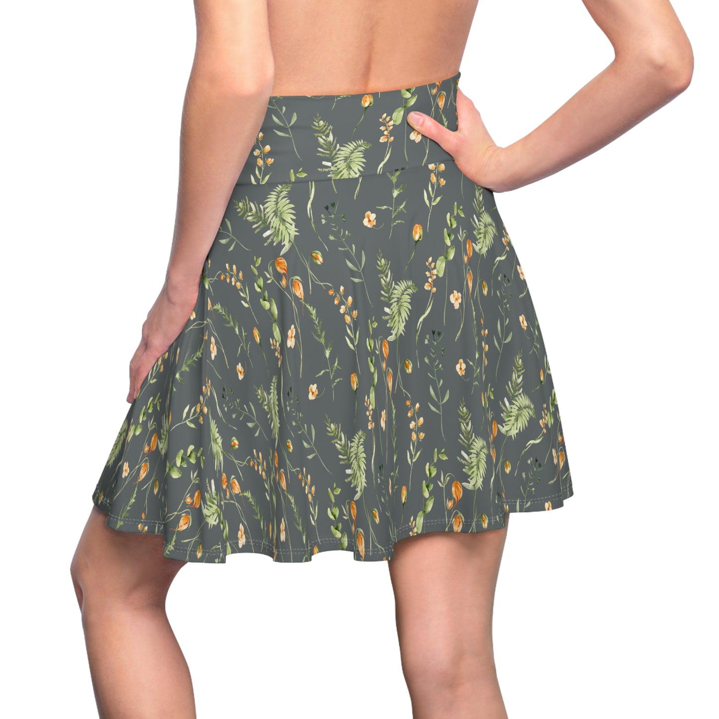 Grey Flower Women's Skirt