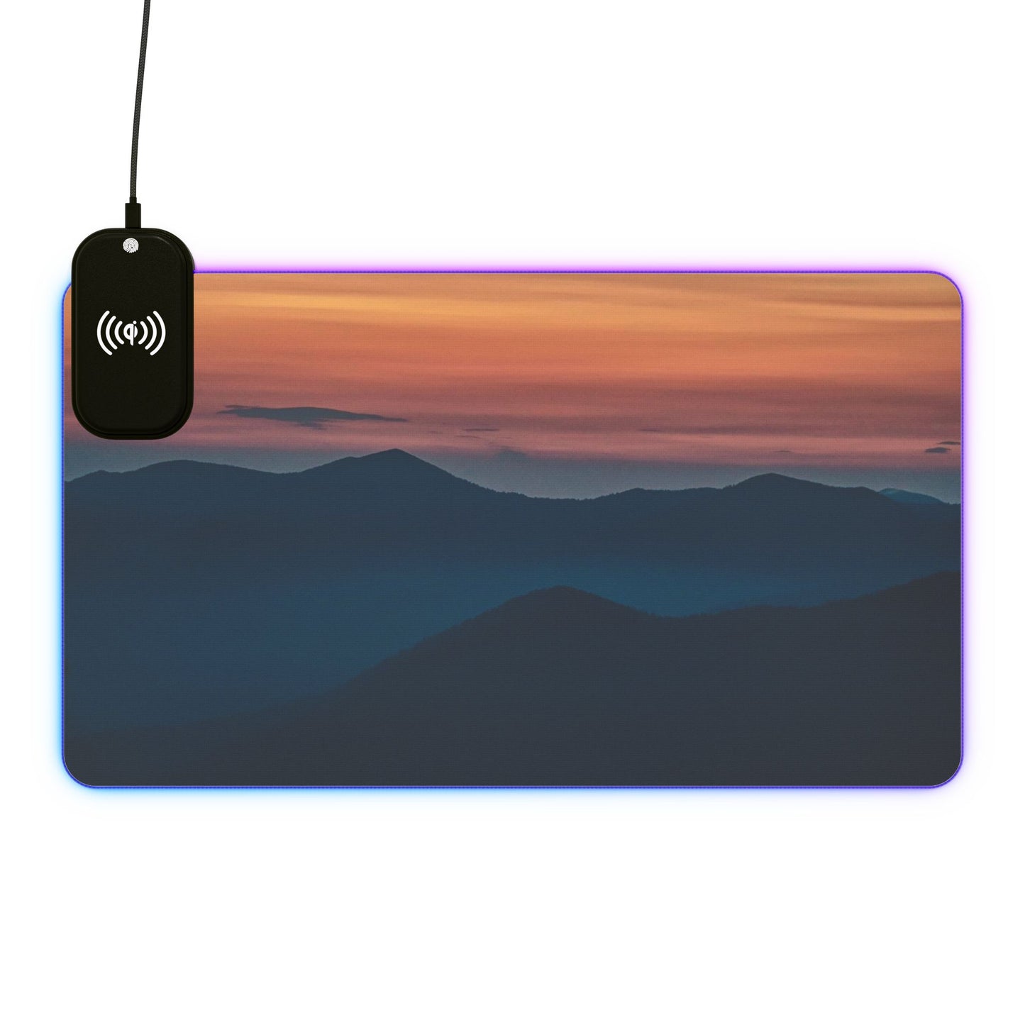 Mountain Horizon LED Gaming Mouse Pad, Wireless Charging