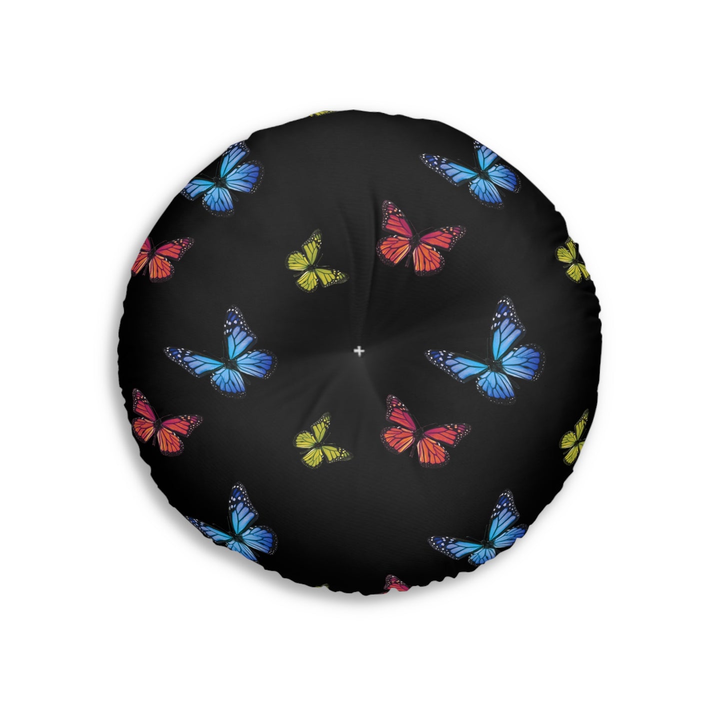 Butterfly Tufted Floor Pillow, Round